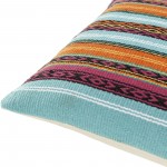 Surya Toluca Aqua Pillow Shell With Down Insert 18"H X 18"W