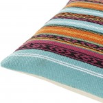 Surya Toluca Aqua Pillow Shell With Polyester Insert 18"H X 18"W