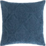 Surya Toulouse Blue Pillow Shell With Polyester Insert 18"H X 18"W