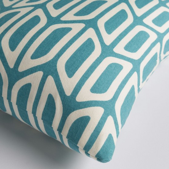 Surya Trudy Teal Pillow Shell With Down Insert 18"H X 18"W