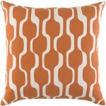 Surya Trudy Burnt Orange Pillow Shell With Down Insert 18"H X 18"W