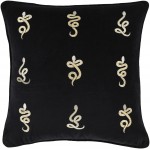 Surya Vida Black Pillow Shell With Polyester Insert 18"H X 18"W