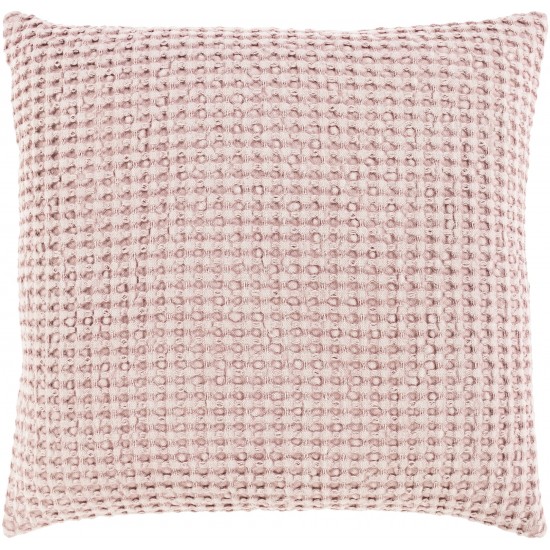 Surya Waffle Mauve Pillow Shell With Down Insert 18"H X 18"W