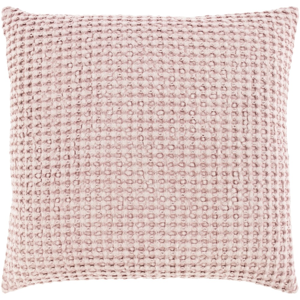 Surya Waffle Mauve Pillow Shell With Polyester Insert 20"H X 20"W