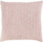 Surya Waffle Mauve Pillow Shell With Down Insert 22"H X 22"W