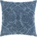 Surya Wedgemore Blue Pillow Shell With Down Insert 20"H X 20"W