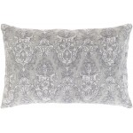 Surya Wedgemore Gray Pillow Shell With Down Insert 13"H X 20"W