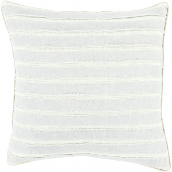 Surya Willow Cream Pillow Shell With Down Insert 20"H X 20"W