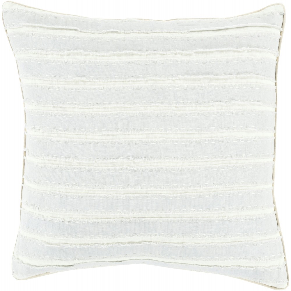 Surya Willow Cream Pillow Shell With Down Insert 20"H X 20"W