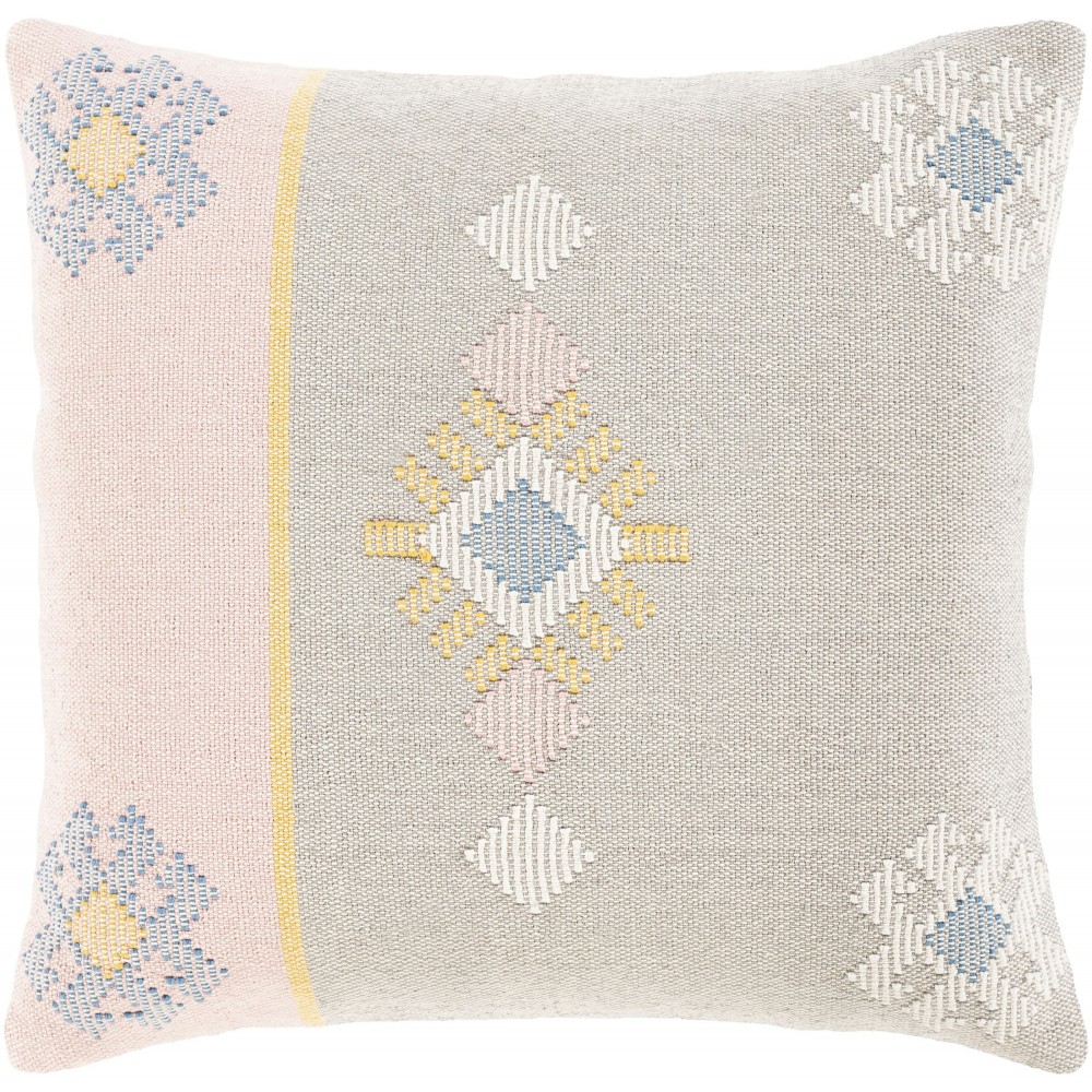 Surya Zakaria Saffron Pillow Shell With Down Insert 20"H X 20"W Surya Zakaria Saffron Pillow Shell With Down Insert 20"H X 20"W