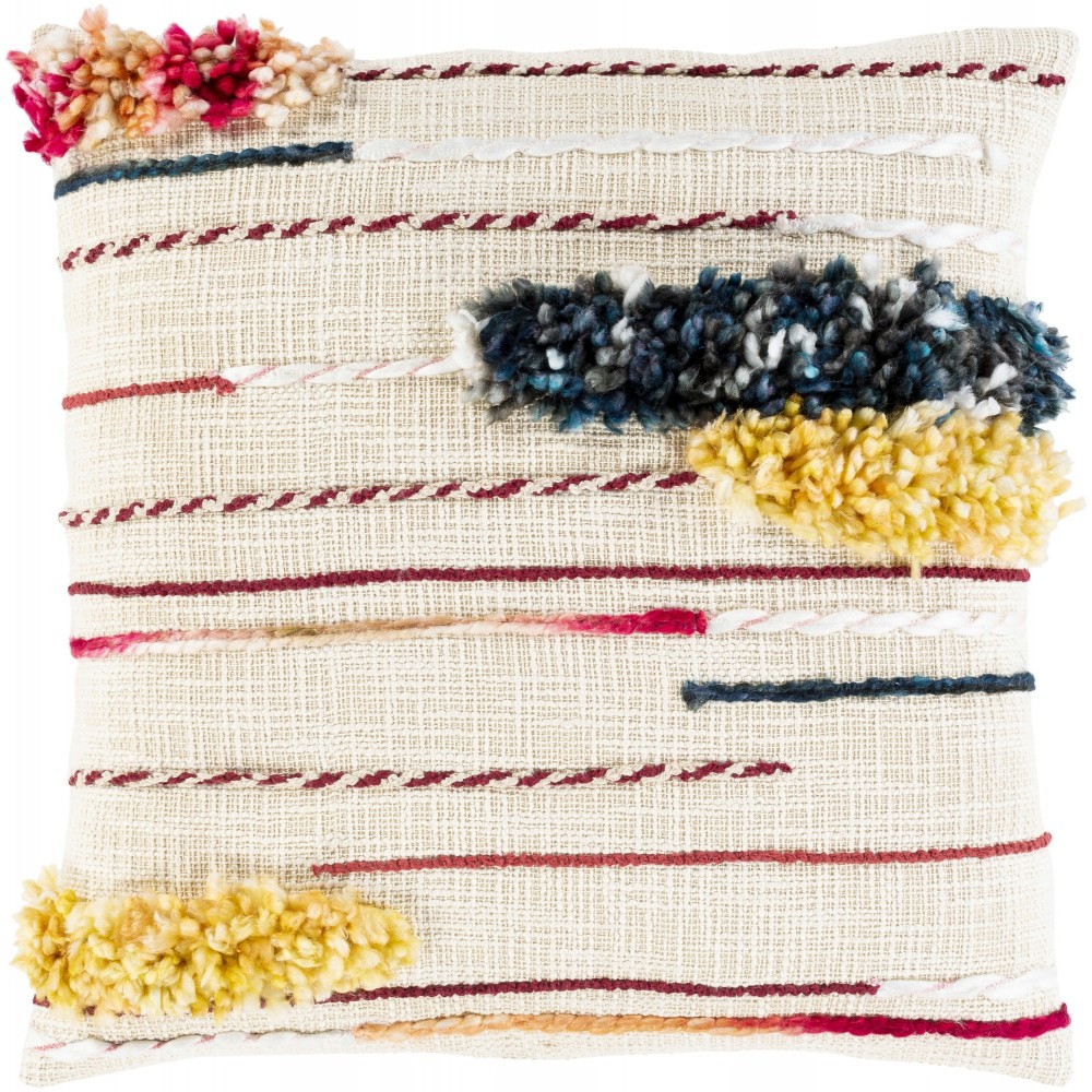 Surya Zena Butter Pillow Shell With Down Insert 20"H X 20"W Surya Zena Butter Pillow Shell With Down Insert 20"H X 20"W