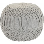 Surya Alana Gray Pouf 14"H X 18"W X 18"D