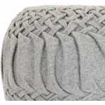 Surya Alana Gray Pouf 14"H X 18"W X 18"D