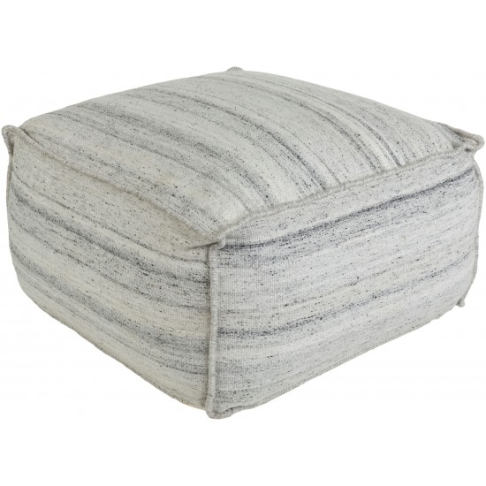 Surya Barnsley Off-White Pouf 13"H X 25"W X 25"D