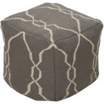 Surya Fallon Charcoal Pouf 18"H X 18"W X 18"D