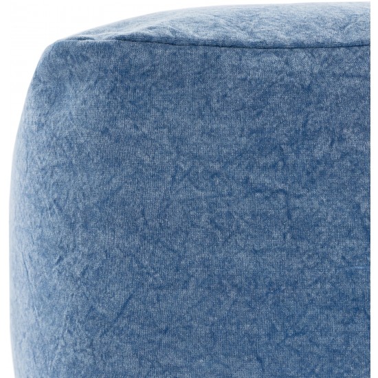 Surya Frankie Blue Pouf 18"H X 18"W X 18"D