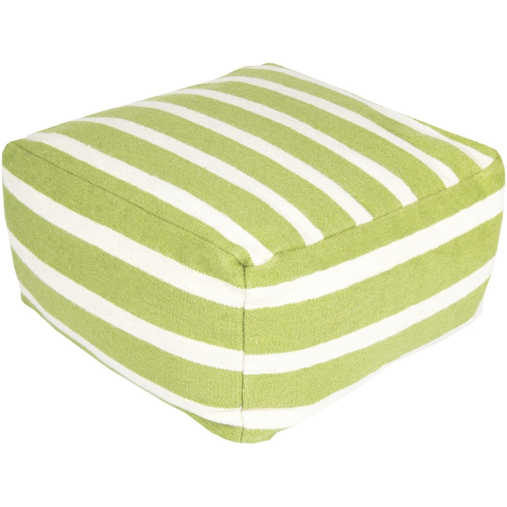 Surya Frontier Light Olive Pouf 13"H X 24"W X 24"D