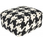 Surya Frontier Black Pouf 13"H X 24"W X 24"D