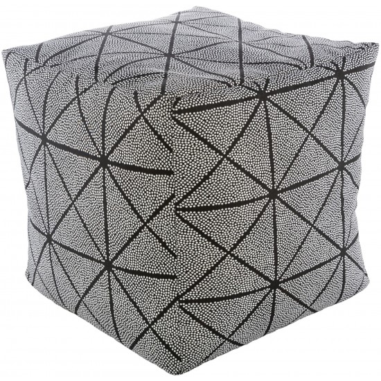 Surya Mazarine Black Pouf 18"H X 18"W X 18"D