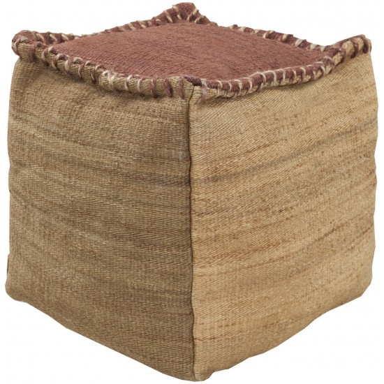 Surya Tonga Brown Pouf 18"H X 18"W X 18"D