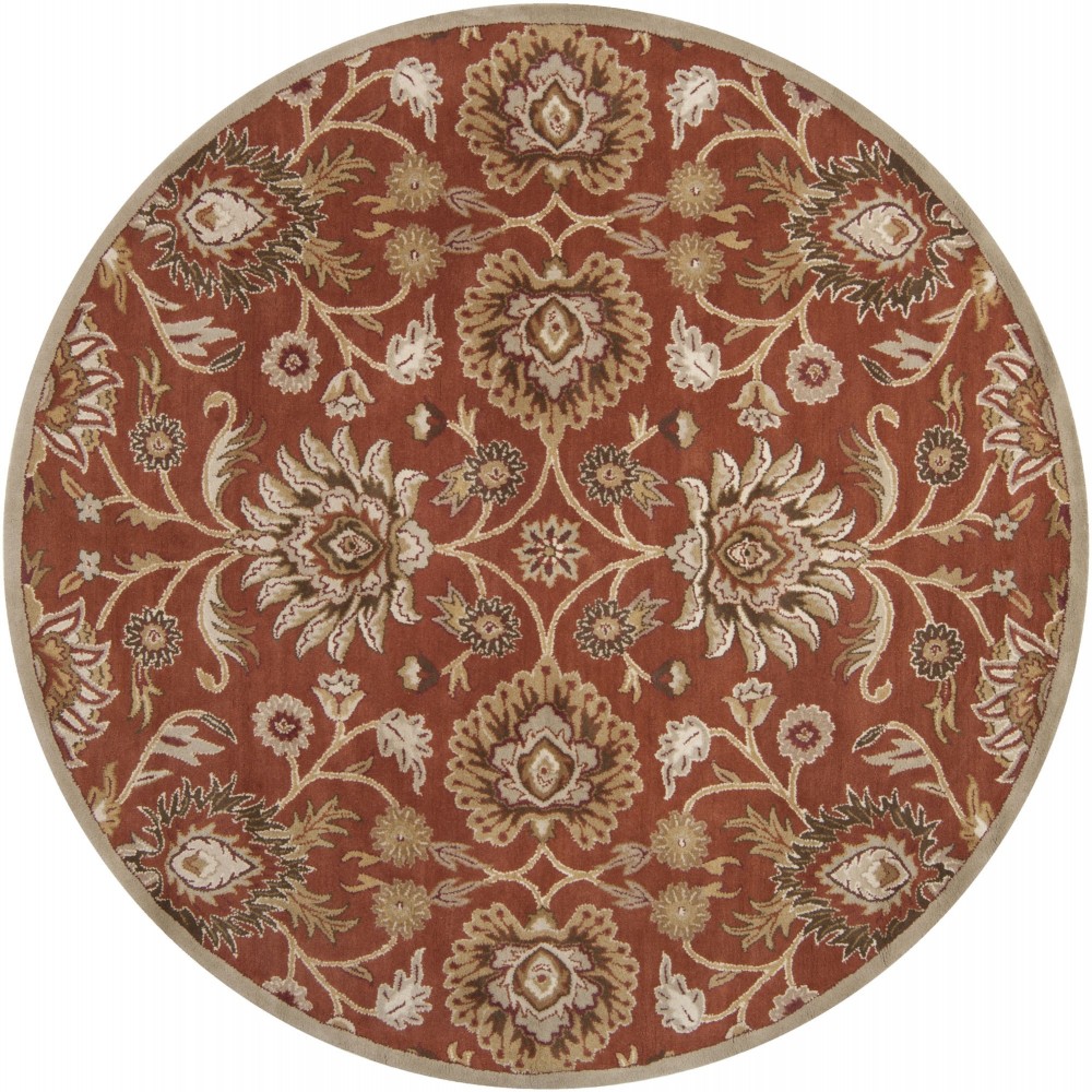 Surya Amanda Brick Red Rug 8' Round