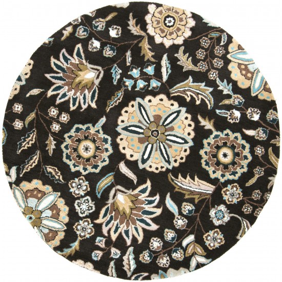 Surya Athena Black Rug 9'9" Round