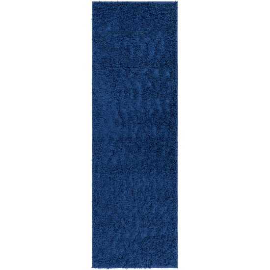 Surya Bliss Shag Dark Blue Rug 2'6" X 8'