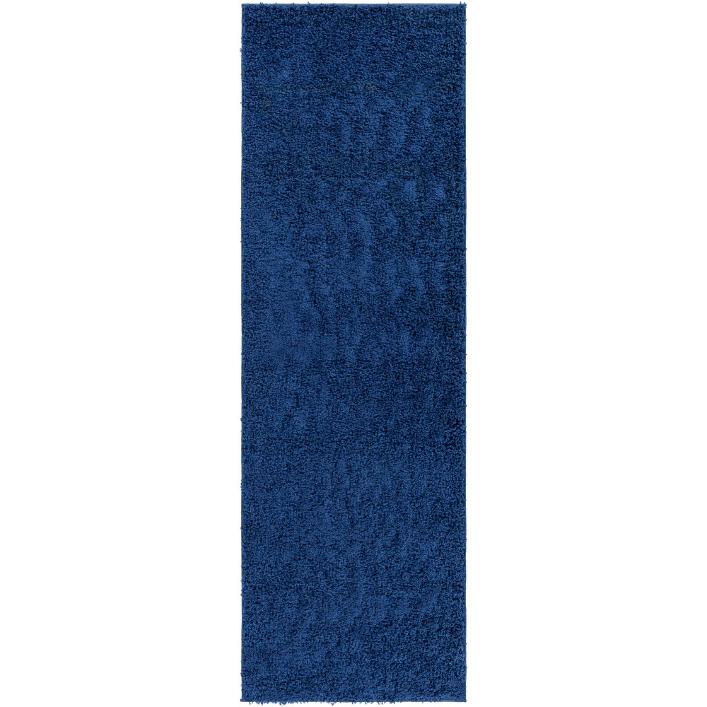 Surya Bliss Shag Dark Blue Rug 2'6" X 8'