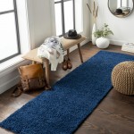 Surya Bliss Shag Dark Blue Rug 2'6" X 8'