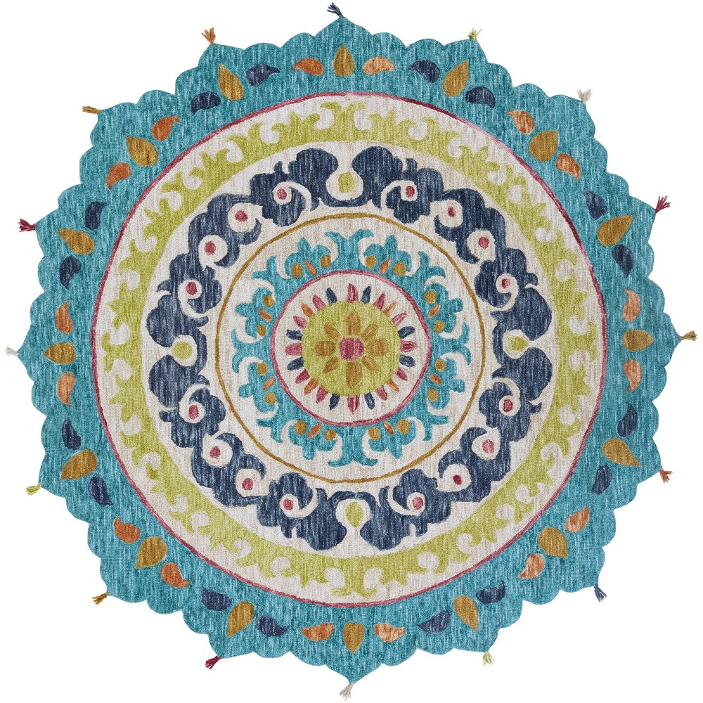 Surya Bonifate Bft-1028 Teal Rug 8' Round Surya Bonifate Bft-1028 Teal Rug 8' Round
