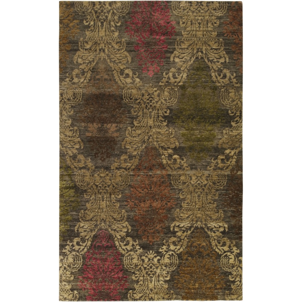 Surya Brocade Brc-1001 Dark Brown Rug 2' X 3' Surya Brocade Brc-1001 Dark Brown Rug 2' X 3'