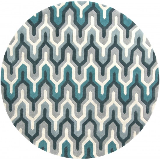 Surya Cosmopolitan Cos-9175 Teal Rug 8' Round