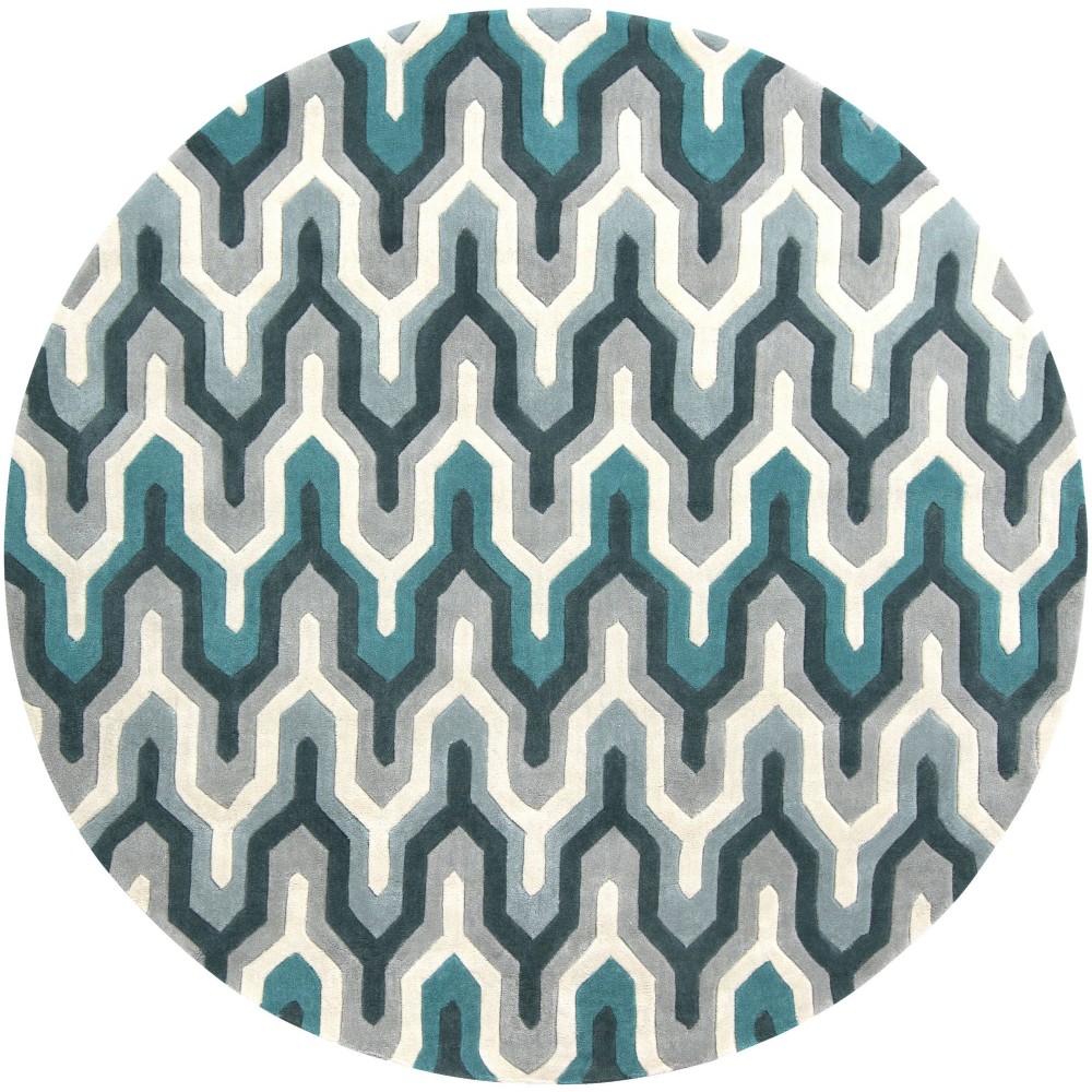 Surya Cosmopolitan Cos-9175 Teal Rug 8' Round