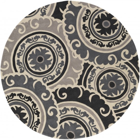 Surya Cosmopolitan Black Rug 8' Round