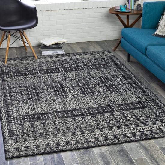 Surya Elaziz Black Rug 5'3" X 7'6"