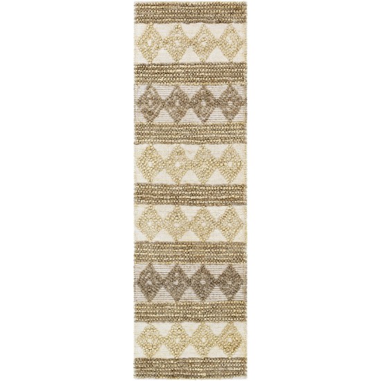 Surya Farmhouse Naturals Light Brown Rug 2'6" X 8'