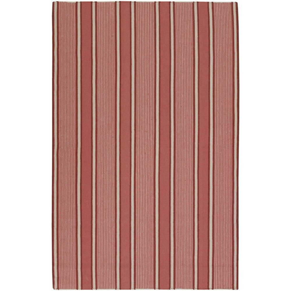 Surya Farmhouse Stripes Rose Rug 5' X 8'