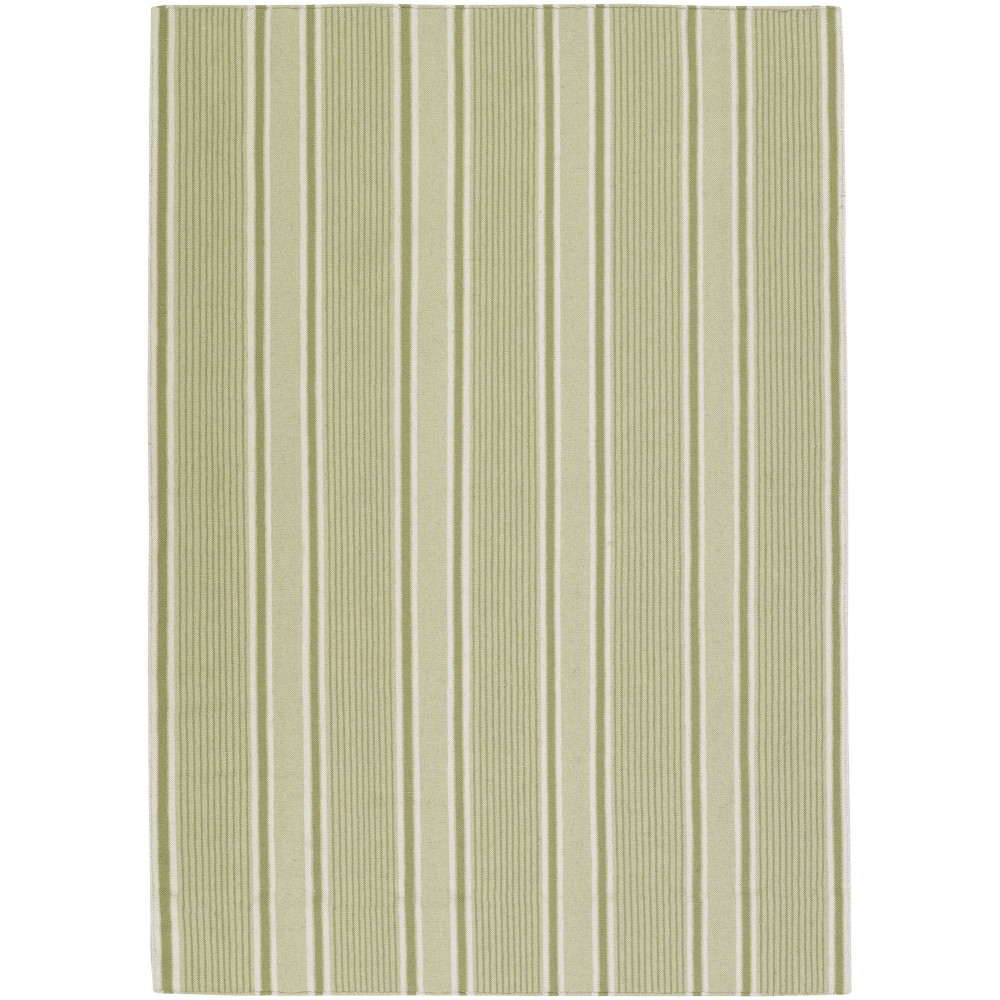 Surya Farmhouse Stripes Light Green Rug 2' X 3'