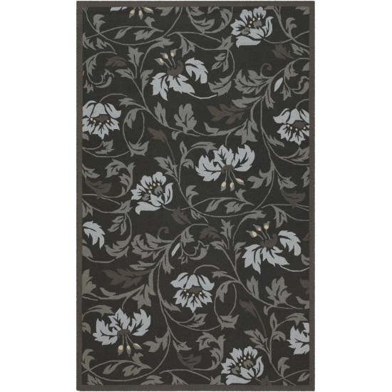 Surya Flor Black Rug 2' X 2'9"