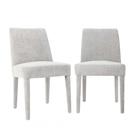 Wilson Mid-Century Modern Upholstered Vintage Dining Chair (Set of 2) - Platinum