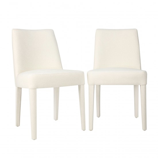 Wilson Mid-Century Modern Upholstered Vintage Dining Chair (Set of 2) - Ivory
