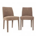 Wilson Mid-Century Modern Upholstered Vintage Dining Chair (Set of 2) - Sable