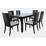 Urban Icon 66" Seven-Piece Dining Set with Upholstered Chairs - Black