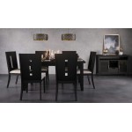 Urban Icon 66" Seven-Piece Dining Set with Upholstered Chairs - Black