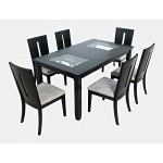 Urban Icon 66" Seven-Piece Dining Set with Upholstered Chairs - Black