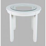 Urban Icon 42" Round Five-Piece Dining Set with Upholstered Chairs - White