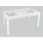 Urban Icon 66" Seven-Piece Dining Set with Upholstered Chairs - White