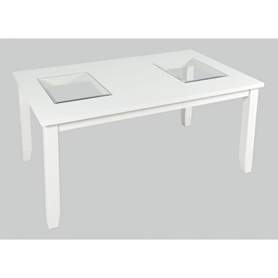Urban Icon 66" Seven-Piece Dining Set with Upholstered Chairs - White