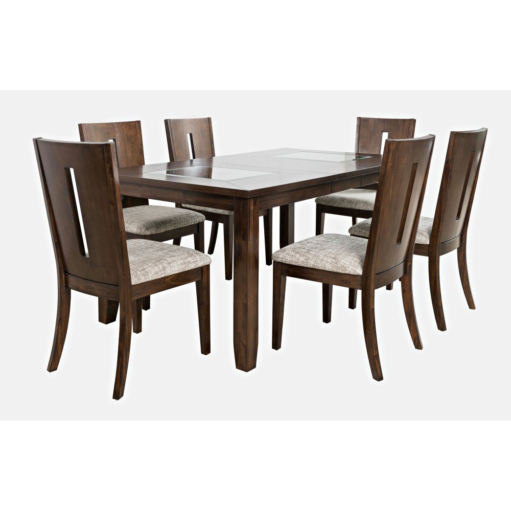 Urban Icon 66" Seven-Piece Dining Set with Upholstered Chairs - Merlot