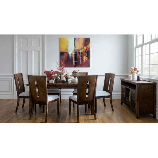 Urban Icon 66" Seven-Piece Dining Set with Upholstered Chairs - Merlot